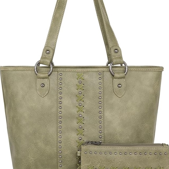 Montana West Handbags - Tote Bag with Wallet Western Shoulder Bags Top-Handle and Handbag 2 PCS Set